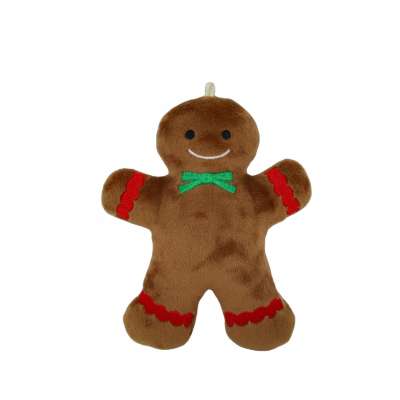 Hot selling durable chew fabric Soft Plush Ginger Man  with squeaker pet dog toys