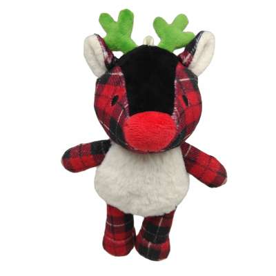 Hot selling durable chew fabric Rudolf with squeaker pet dog toys